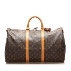 Pre Owned Louis Vuitton Brown Monogram Canvas Keepall 50 Bag