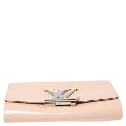 Pre Owned Louis Vuitton Rose Ballerine Patent Leather Chain Louise MM Bag