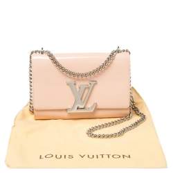 Pre Owned Louis Vuitton Rose Ballerine Patent Leather Chain Louise MM Bag