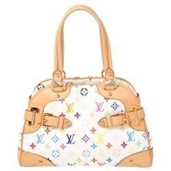 مملوكة مسبقًا Louis Vuitton White Multicolore Monogram Canvas Claudia Bag