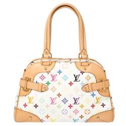 مملوكة مسبقًا Louis Vuitton White Multicolore Monogram Canvas Claudia Bag