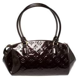 Pre Owned حقيبة لوي فيتون شيروود مونوغرام لامع أحمر داكن