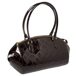 Pre Owned حقيبة لوي فيتون شيروود مونوغرام لامع أحمر داكن