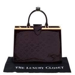 Pre Owned Louis Vuitton Amarante Monogram Vernis Leather Deesse GM Bag