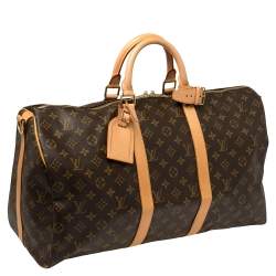 Pre Owned Louis Vuitton Monogram Canvas Keepall Bandouliere 50 Bag