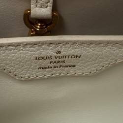 Pre Owned Louis Vuitton Snow White Taurillon Leather Capucines BB Bag