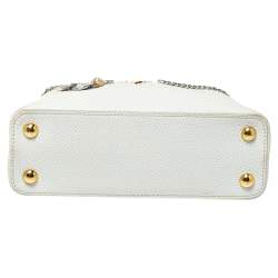 Pre Owned Louis Vuitton Snow White Taurillon Leather Capucines BB Bag