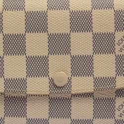 Pre Owned Louis Vuitton Beige Damier Azur Canvas Emilie Wallet