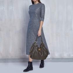 Pre Owned حقيبة لوي فيتون L جلد ماهينا مونوغرامي بني داكن