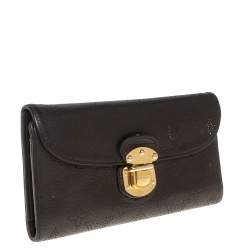 مملوكة مسبقًا Louis Vuitton Ebene Monogram Mahina Leather Amelia Wallet