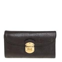 مملوكة مسبقًا Louis Vuitton Ebene Monogram Mahina Leather Amelia Wallet