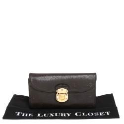 مملوكة مسبقًا Louis Vuitton Ebene Monogram Mahina Leather Amelia Wallet