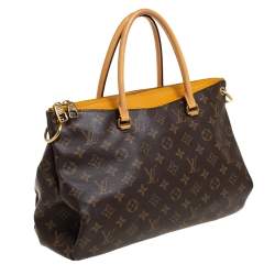 Pre Owned Louis Vuitton Saffron Monogram Canvas Pallas Bag