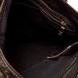 Pre Owned Louis Vuitton Ebene Monogram Mini Lin Canvas Bucket Bag
