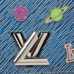 Pre Owned Louis Vuitton Denim Light Epi Leather Twist Limited Edition Wallet On Chain