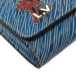 Pre Owned Louis Vuitton Denim Light Epi Leather Twist Limited Edition Wallet On Chain