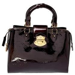 Pre Owned Louis Vuitton Amarante Monogram Vernis Melrose Avenue Bag