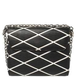 مملوكة مسبقًا Louis Vuitton Black/White Malletage Epi Leather Twist PM Bag