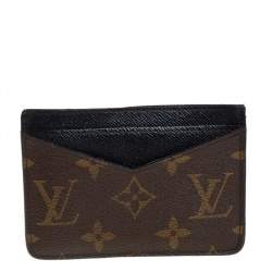 Louis Vuitton LV Unisex Coin Card Holder Monogram Macassar Coated
