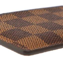 Pre Owned Louis Vuitton Damier Ebene Canvas Card Holder