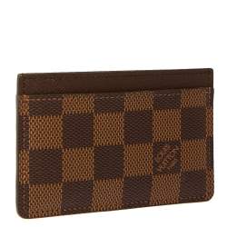 Pre Owned Louis Vuitton Damier Ebene Canvas Card Holder