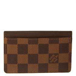 Pre Owned Louis Vuitton Damier Ebene Canvas Card Holder