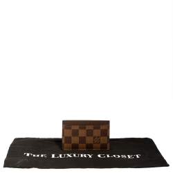 Pre Owned Louis Vuitton Damier Ebene Canvas Card Holder