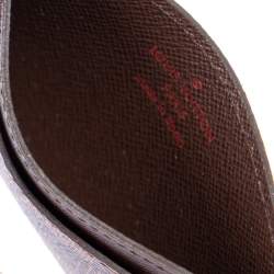 Pre Owned Louis Vuitton Damier Ebene Canvas Card Holder