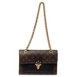 Louis Vuitton, Bags, Louis Vuitton Victoire Black Brown Monogram Chain  Shoulder Bag