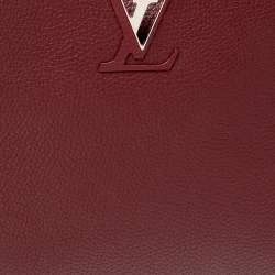 Pre Owned Louis Vuitton Bordeaux Taurillon Leather and Python Capucines MM Bag