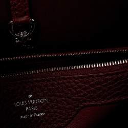 Pre Owned Louis Vuitton Bordeaux Taurillon Leather and Python Capucines MM Bag