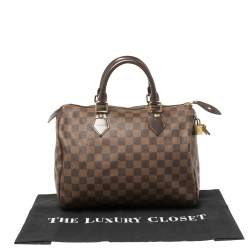 Pre Owned Louis Vuitton Damier Ebene Canvas Speedy 30 Bag