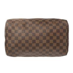 Pre Owned Louis Vuitton Damier Ebene Canvas Speedy 30 Bag