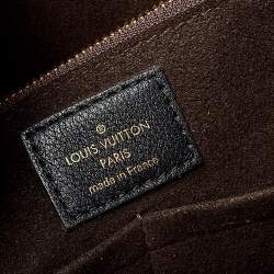 Pre Owned Louis Vuitton Black Leather and Monogram Canvas Kimono MM Bag 
