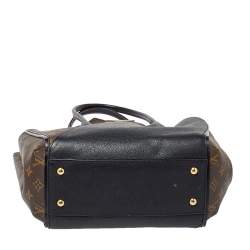 Pre Owned Louis Vuitton Black Leather and Monogram Canvas Kimono MM Bag 