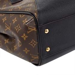 Pre Owned Louis Vuitton Black Leather and Monogram Canvas Kimono MM Bag 