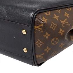 Pre Owned Louis Vuitton Black Leather and Monogram Canvas Kimono MM Bag 