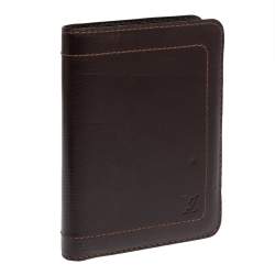 Pre Owned محفظة لوي فيتون جلد بني مضغوطة