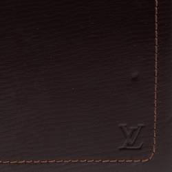 Pre Owned محفظة لوي فيتون جلد بني مضغوطة