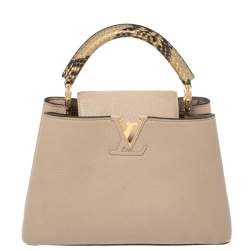 WB! Louis Vuitton 'Capucines BB Galet' Leather Top Handle Bag W/ Strap –  The Little Bird
