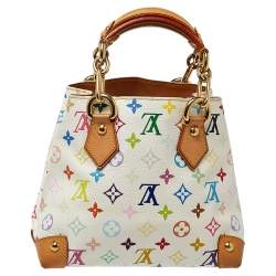 Pre Owned حقيبة لوي فيتون اودرا كانفاس مونوغرامية متعددة الألوان بيضاء