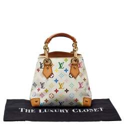 Pre Owned  حقيبة لوي فيتون اودرا كانفاس مونوغرامية متعددة الألوان بيضاء