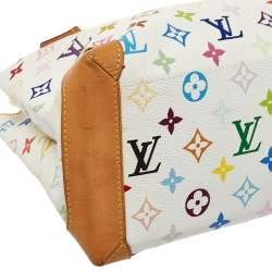 Pre Owned حقيبة لوي فيتون اودرا كانفاس مونوغرامية متعددة الألوان بيضاء