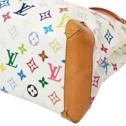 Pre Owned حقيبة لوي فيتون اودرا كانفاس مونوغرامية متعددة الألوان بيضاء