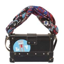 Pre Owned Louis Vuitton Black Epi Leather Limited Edition World Tour Petite Malle Bag