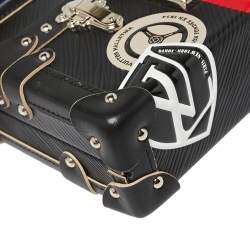 Pre Owned Louis Vuitton Black Epi Leather Limited Edition World Tour Petite Malle Bag