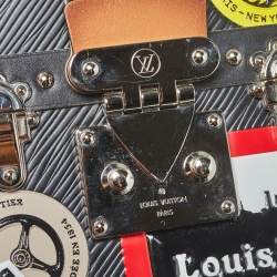 Pre Owned Louis Vuitton Black Epi Leather Limited Edition World Tour Petite Malle Bag