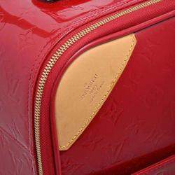 Pre Owned Louis Vuitton Red Monogram Vernis Pegase 45 Suitcase Bag