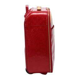 Pre Owned Louis Vuitton Red Monogram Vernis Pegase 45 Suitcase Bag