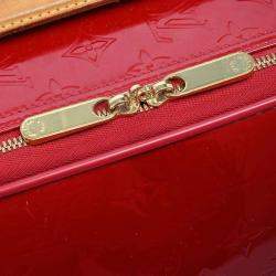Pre Owned Louis Vuitton Red Monogram Vernis Pegase 45 Suitcase Bag